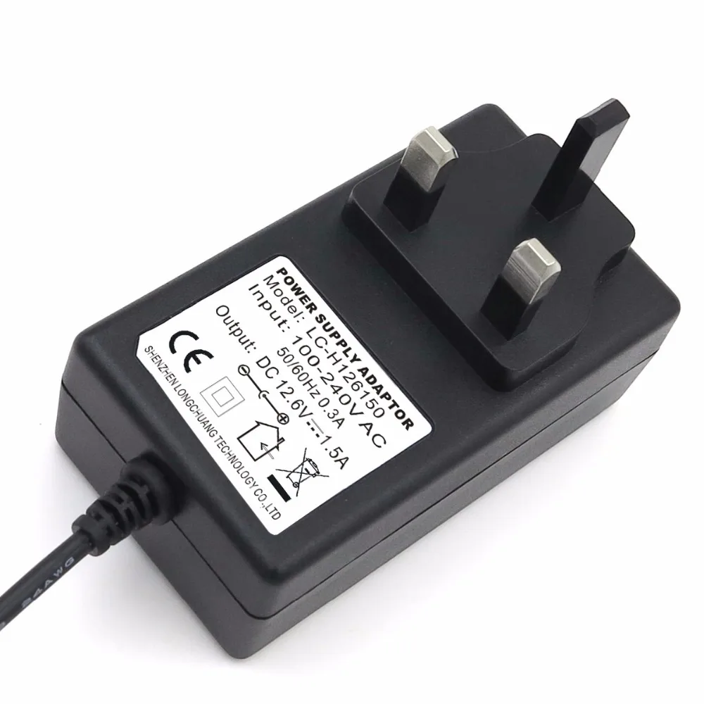 VORED 12.6V1.5A зарядное устройство адаптер питания США/ЕС/Британский конвертер