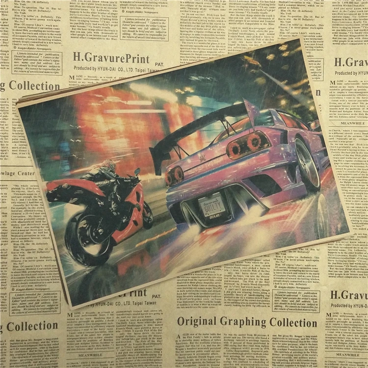Винтажный постер Need For Speed Game Декор для дома из крафт бумаги Наклейки на стены бара