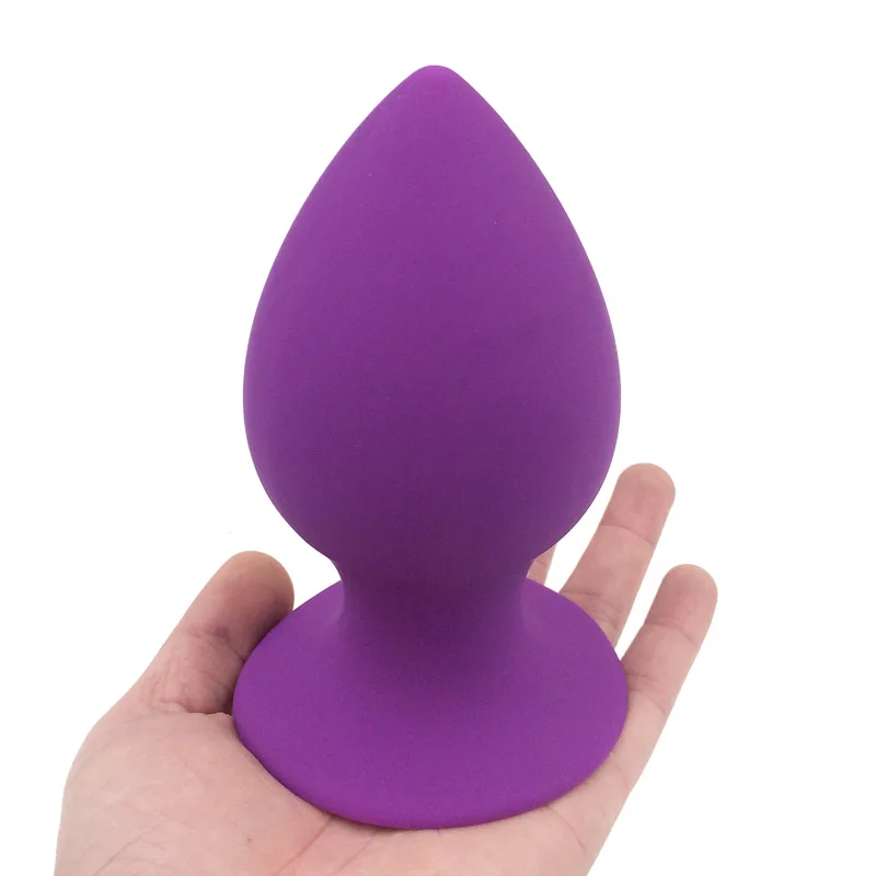 Огромная Анальная пробка полностью силиконовая крепкая присоска секс игрушки