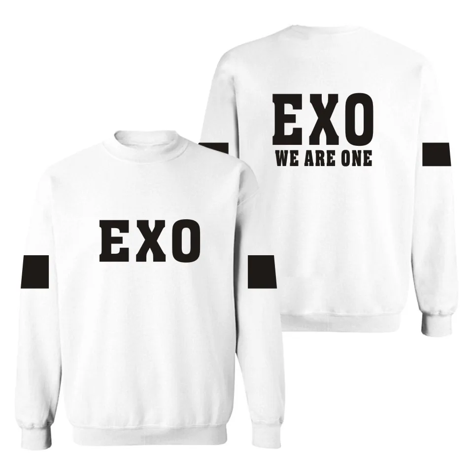 LUCKYFRIDAYF Kpop Exo женская кофта с капюшоном Толстовка Suho Sehun Luhan черная Осенняя Женская