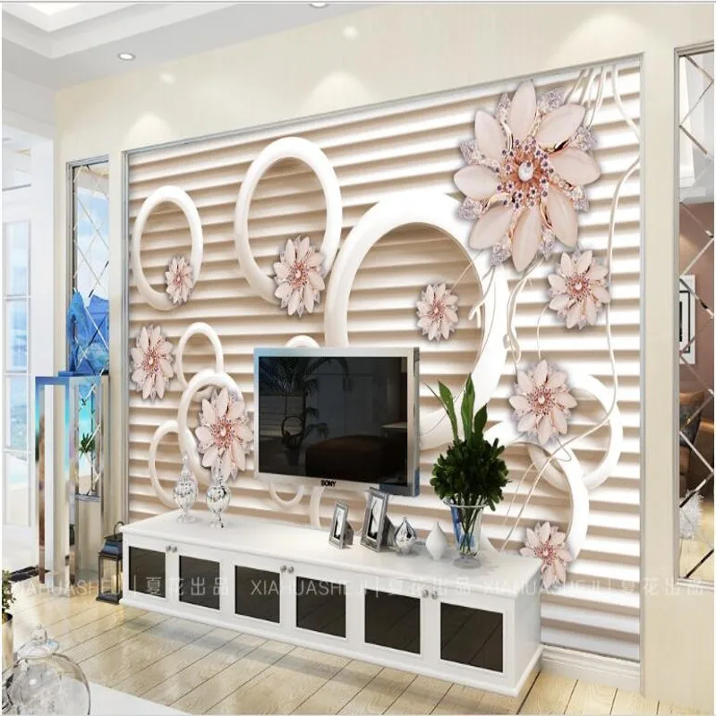 

beibehang Custom large fresco 3D stereo circle fashion simple jewelry background wall environmental wallpaper papel de parede