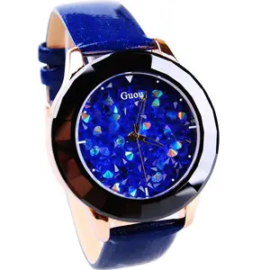 Женские наручные часы высокого качества с ремешком из натуральной кожи