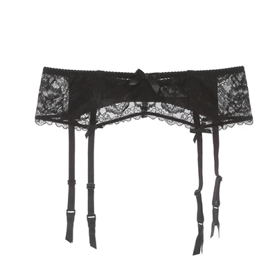 Довольно Mary Для женщин кружева подвязки Для женщин Intimates сексуальные подвязки размеры s m l xl - Цвет: Черный