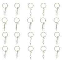 20pcslot 25mm keyring with screw eye pins connector split ring keychain metal llavero diy jewelry key pendant accessories