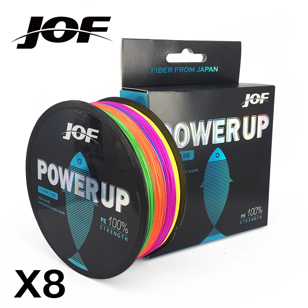 

JOF POWER UP Braided Fishing Line 500M 8 Strands Wide Angle Tech Multifilament Braid PE Line Saltwater 20 30 40 50 60 60 88LB