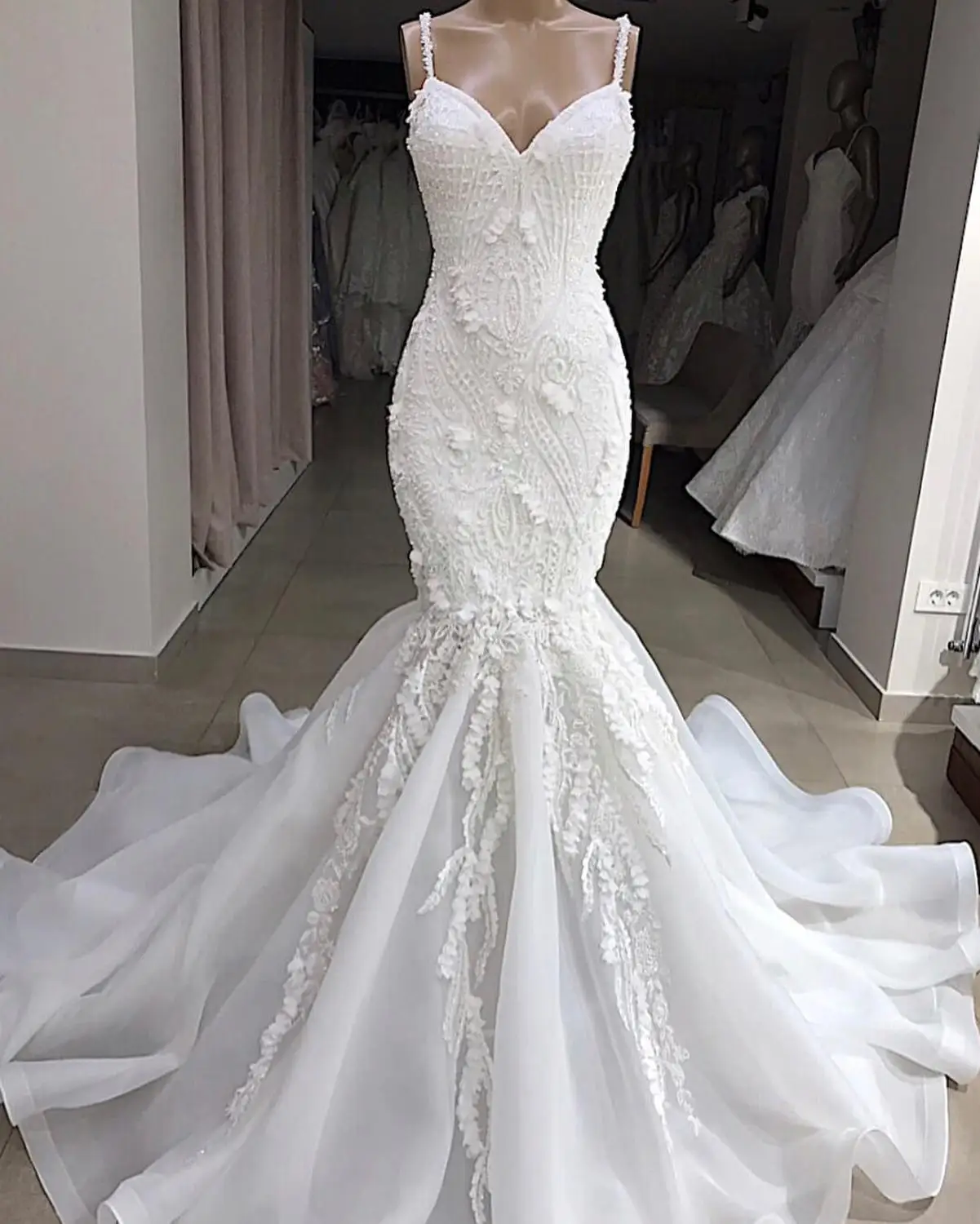 Vestidos De Novia Sexy Backless Lace Mermaid Wedding Dress Handmade Beaded Gowns Appluques Bridal gelinlik | Свадьбы и торжества
