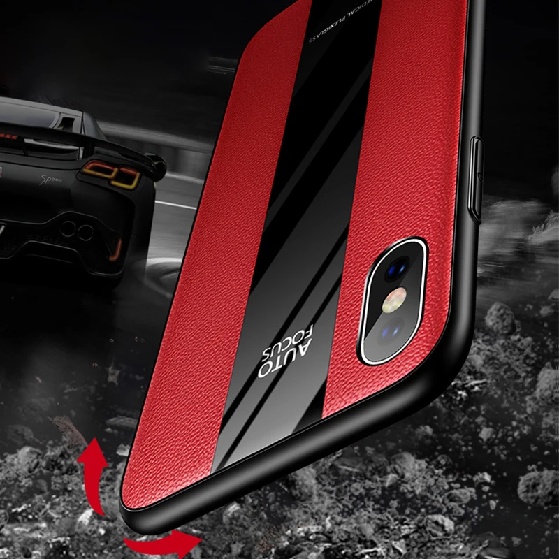Porsche Design PU Leather Glass Case Cover for iphone X XR XS MAX 10 Shockproof Soft TPU Edge Capa 6 6sPlus 7 8 Plus |