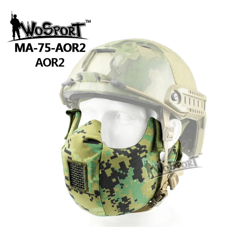 Новинка Sinairsoft Военная Тактическая Маска для лица V5 модульная 1000D Cordura Рот Половина WarGame Охота Велоспорт страйкбол пейнтбол - Цвет: MA-75-AOR2