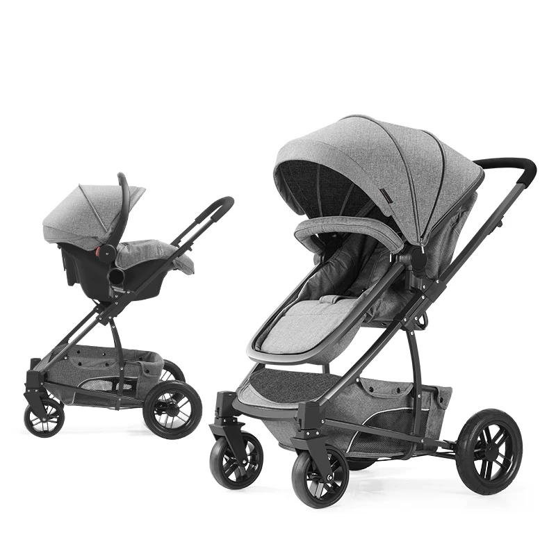 Детская коляска 3 в 1 переносная комфортная складная с высоким обзором|pushchair in