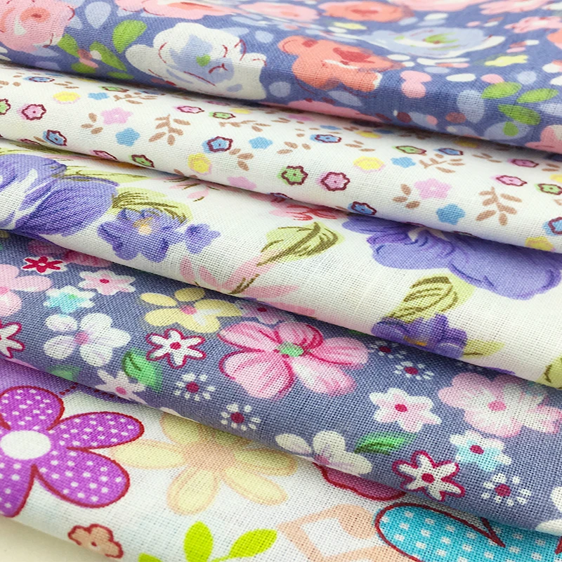 5pcs 25x25cm Mixed Cotton Printed Fabric Cloth Sewing Quilting Fabrics for Patchwork Needlework DIY clothe Handmade Accessories |