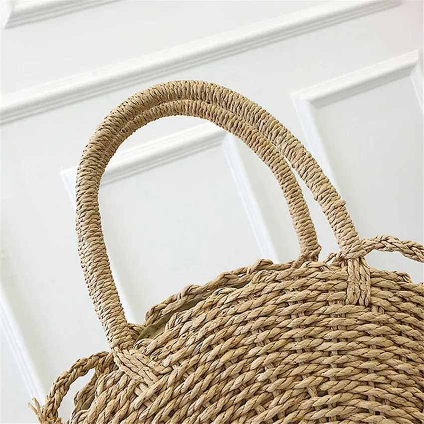 Круглая плетеная Женская сумочка TOYOOSKY ручной работы винтажная соломенная