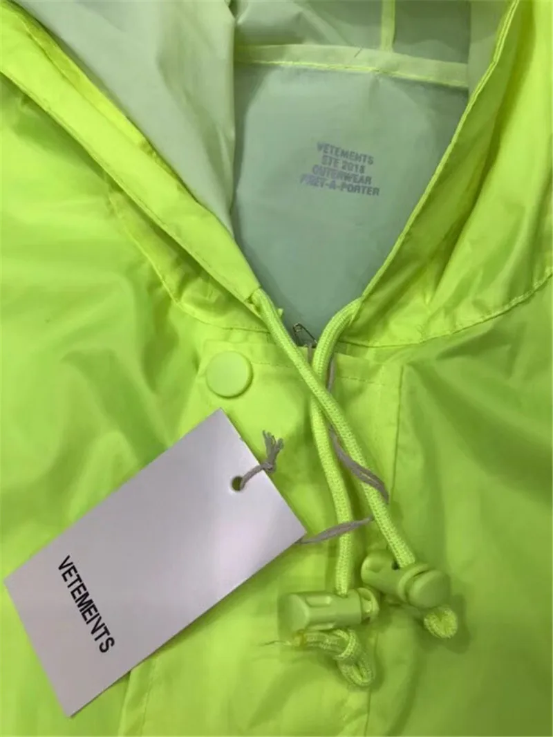 Куртки от Vetements, мужские, женские, DHL, новинка, негабаритный плащ, верхняя одежда, пальто, водонепроницаемая ветровка, синий, желтый, черный, Vete, мужская куртка ts