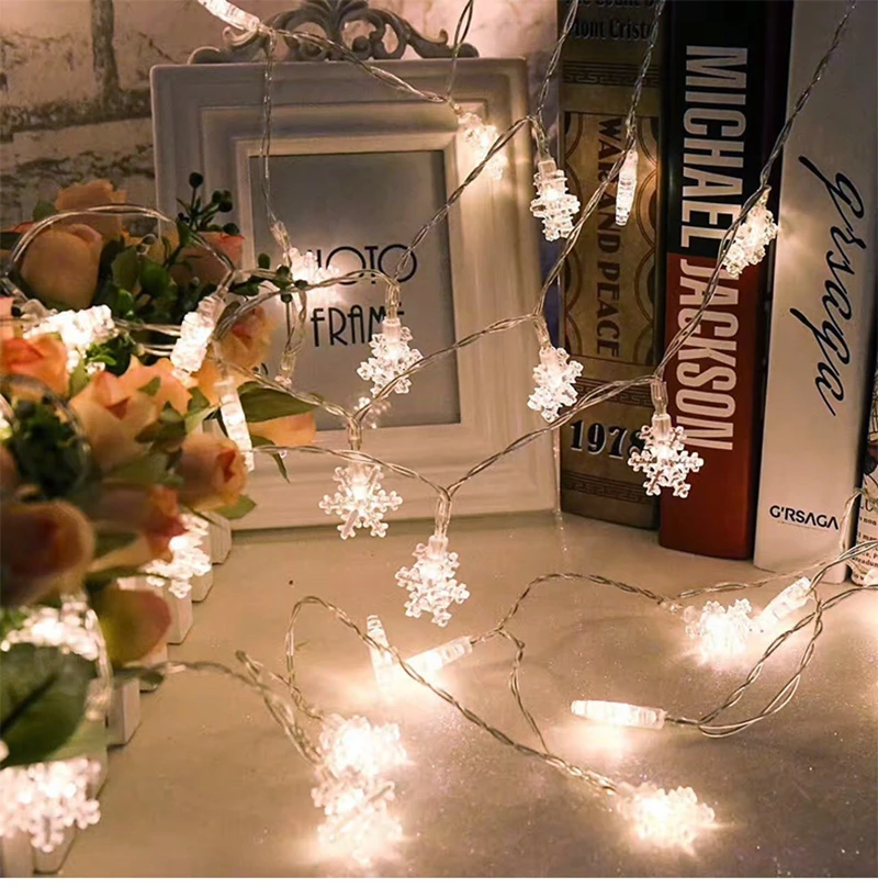 3M 20 Led 6M 40 Snowflake Light String Christmas Decoration For Home Holiday Wedding Decor Party Supplies | Дом и сад