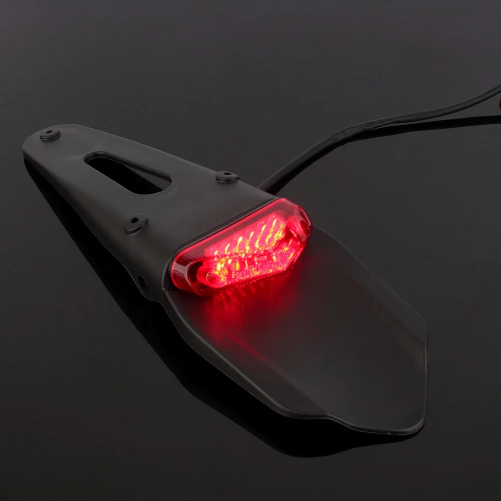 Motorcycle Enduro Trial Bike Mud Guard 12 LED Brake Stop Rear Tail Light High Quality ABS Plastic Universal |
