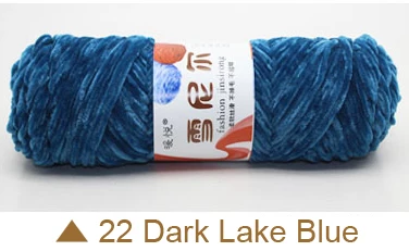 22 dark lake blue 400 г шенилловая цветная и приятная для кожи пряжа для свитера, шапки, шарфа тепло и удобно - Цвет: 22 dark lake blue