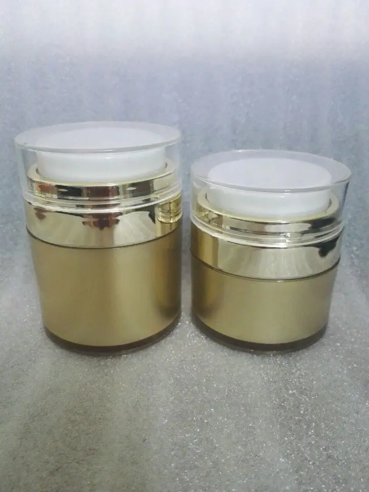

gold 15g Acrylic cream jar,Acrylic vacuum cream cans,plastic 0.5oz empty airless Cosmetic Jar