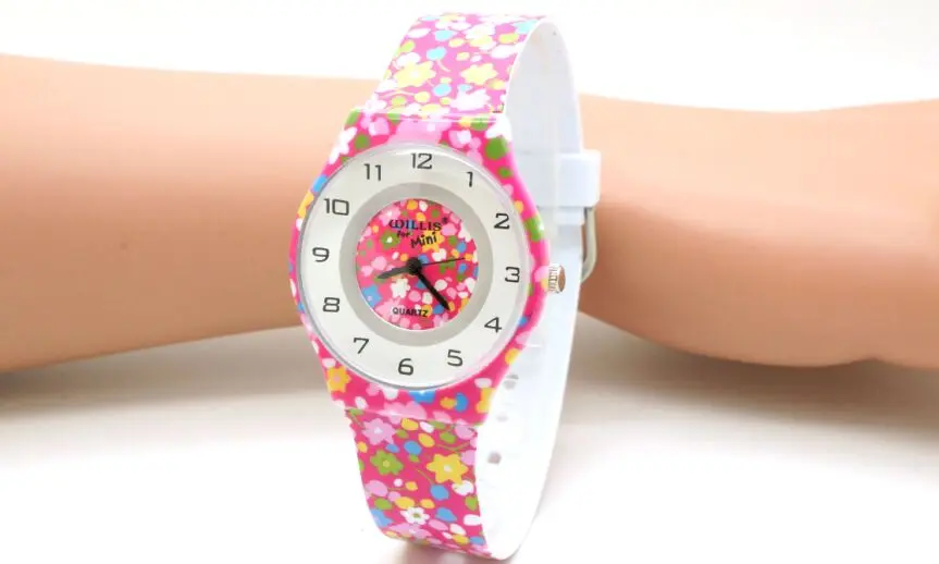 2016 женские часы с рисунком из мультфильма повседневные кварцевые цветами модный