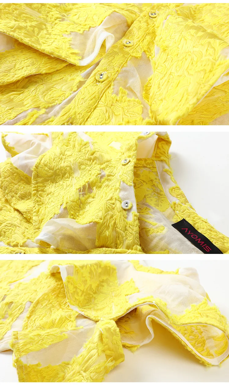 Women Ladies Yellow Floral Embroidery Lace Blouses Shirts Long Sleeve Tops Sloping Shoulder Shirt chemise femme boat neck |
