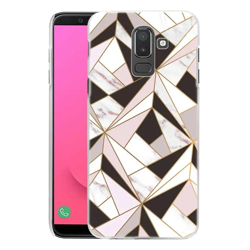 09 Чехол для телефона samsung Galaxy A9 A7 A8 A6+ Plus A5 A3 жесткий пластиковый прозрачный чехол с геометрическими фигурами - Цвет: 09