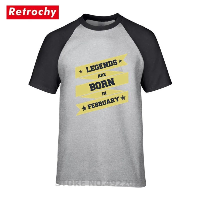 Legends are born in February Tshirt New Fashion Men's Birthday Gifts T Shirts Valentines Day T-shirt Dad Brothers Cotton Top Tee | Мужская