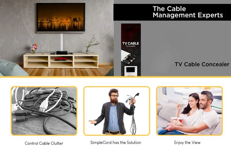 Pink Flat Screen TV Cord Cover Kit Wall Mount TV Cable Concealer Cord Cover Raceway Kit to Hide Cables PP Wiring Cable Duct