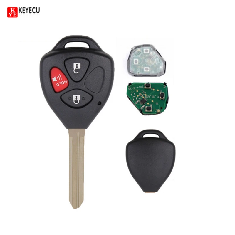 Keyecu дистанционный Автомобильный ключ 315 МГц 4D67 чип с лезвием TOY43 для Toyota Pontiac Vibe 2009