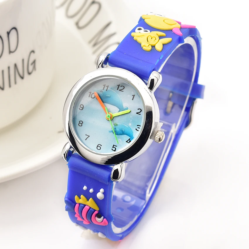 Бесплатная доставка DHL хит продаж 3D Силиконовый ремешок для рыбы кварцевые часы