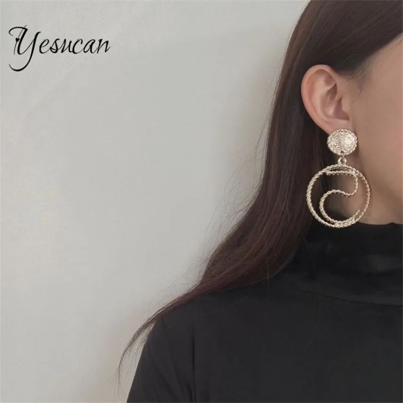 Yesucan, геометрические круглые клипсы, серьги с цифрой 5, серьги для невесты, свадебные ювелирные изделия, роскошный клип, серьги с большими буквами, без пирсинга, клипсы для ушей