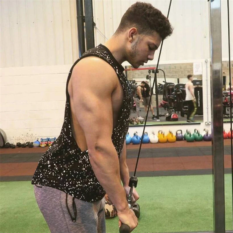 New Fashion Cotton Cut Off Sleeveless Shirts Bodybuilding Stringer Tank Top Men Fitness Mens Singlet Workout Gym Clothing Vest | Мужская