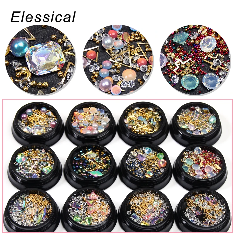 3D украшения для дизайна ногтей Стразы кошачий глаз градиентные жемчужные стразы