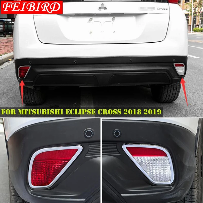 

Автомобильный аксессуар для Mitsubishi Eclipse Cross 2018 2019 ABS внешние задние противотуманные фары крышка рамы лампы Отделка ярко-серебряный