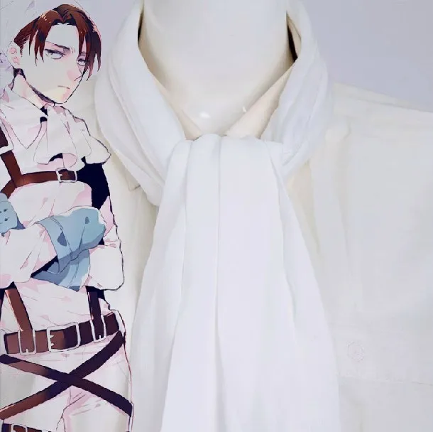 Шарф Levi Ackerman для косплея из аниме атака на Титанов|white scarf|winter scarfattack on titan scarf |