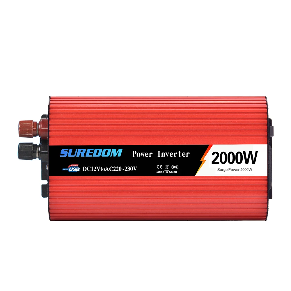 DC12V к AC220V 2000 Вт модифицированный синусоидальный двойной USB портативный