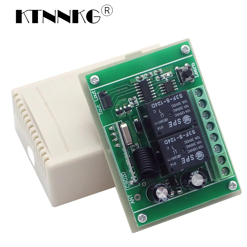 KTNNKG DC 24V 2 CH 433 MHz Wireless Remote Switch Receiver DIY Relay Module Controller and 1/2/4 Pcs 433MHz RF Controls | Электроника