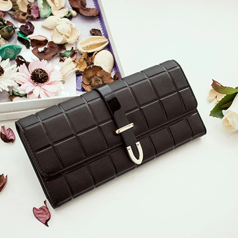 2018 женские кошельки в сетку клатч из натуральной кожи трехскладной длинный