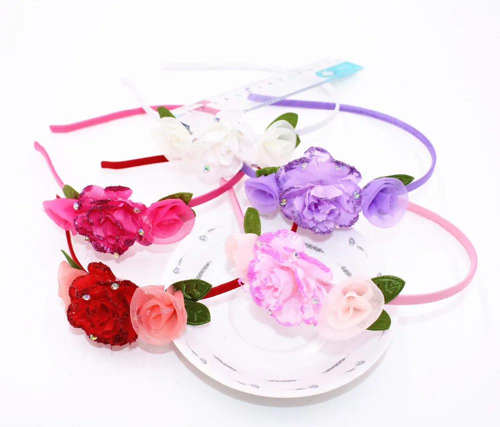 Детский обруч для волос с красивыми цветами милый натурального цвета