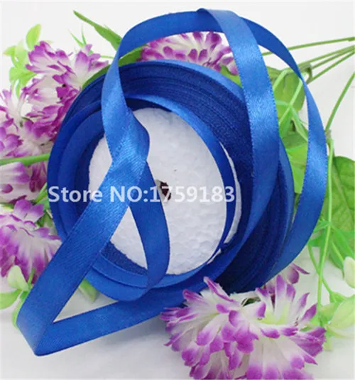 royal blue 50 ярдов ширина 6 мм 23 цвета шелковая атласная лента для свадьбы праздничный обруч пригласительная карточка подарочная упаковка принадлежности riband DIY GH-251 - Цвет: royal blue