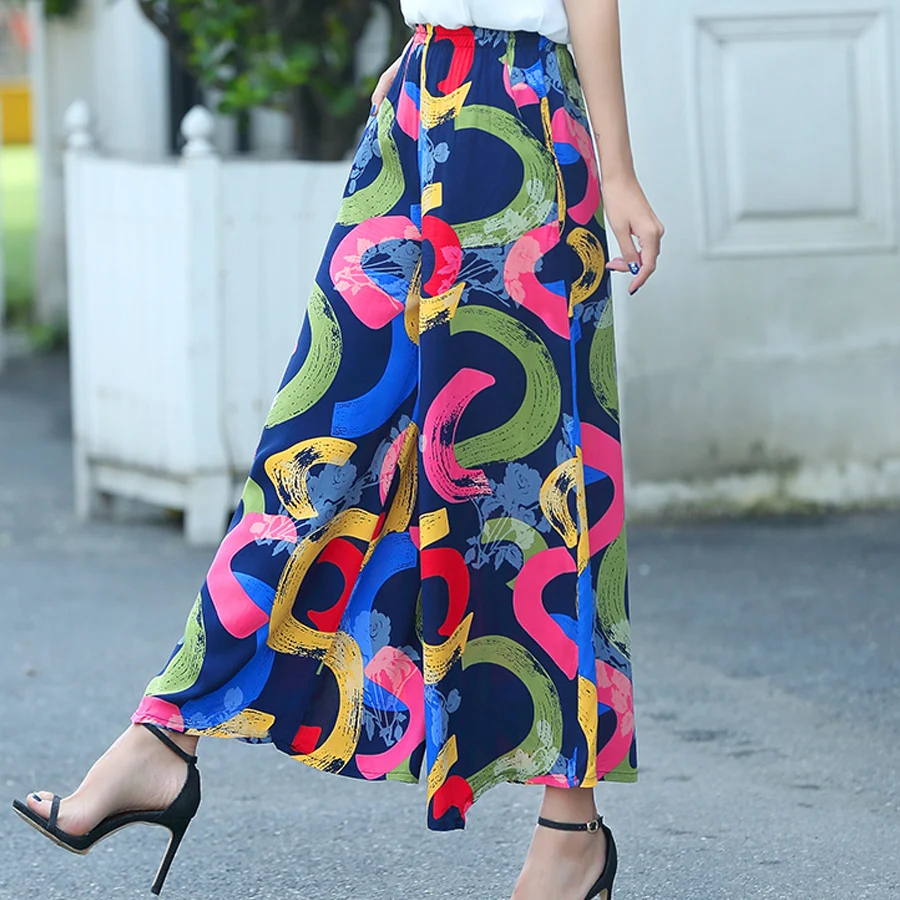 Высокое качество Женская мода 2018 эластичный летом Штаны женские с цветочным