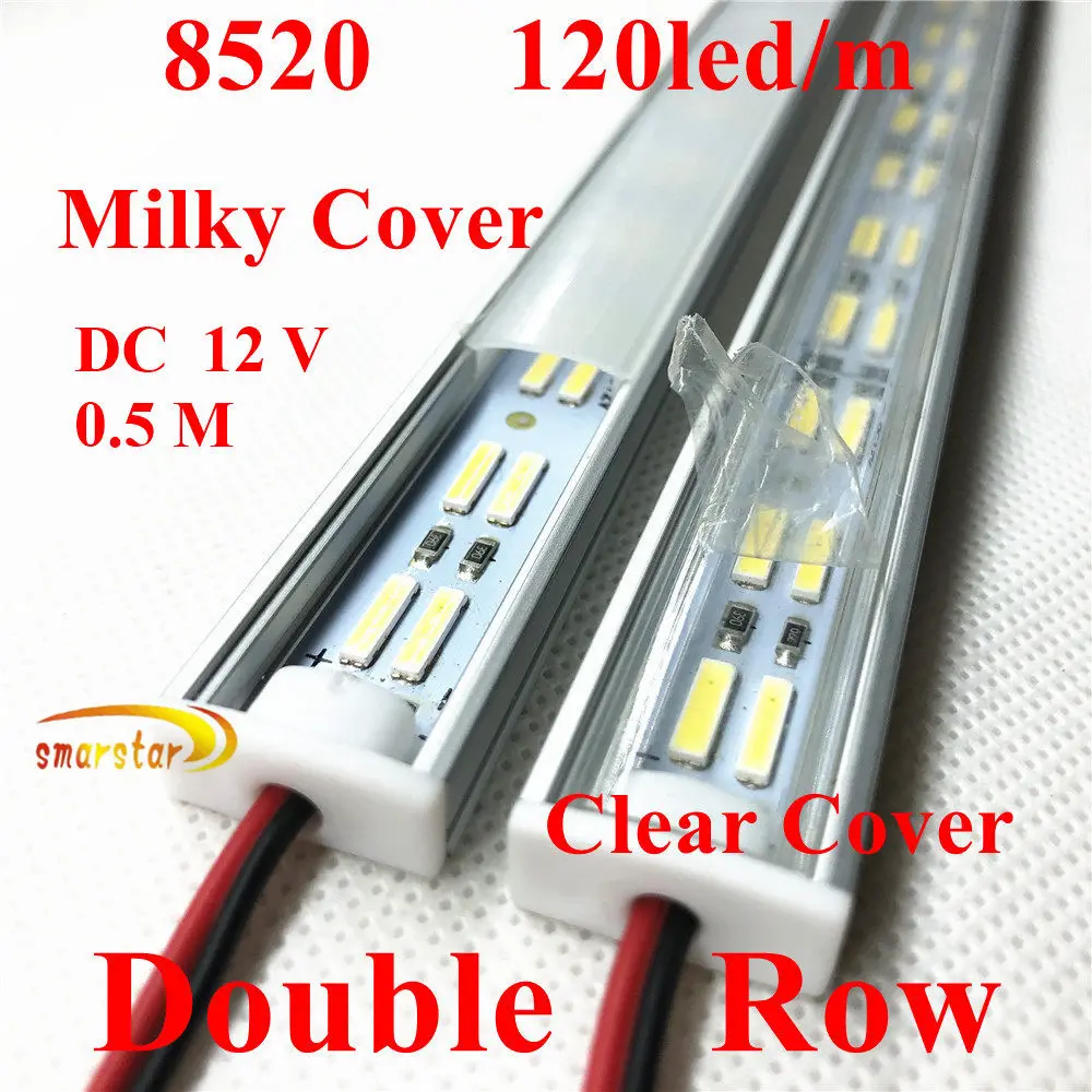 Smarstar 50 см 60 led 8520 белая светодиодная лента U алюминиевый паз молочный прозрачный