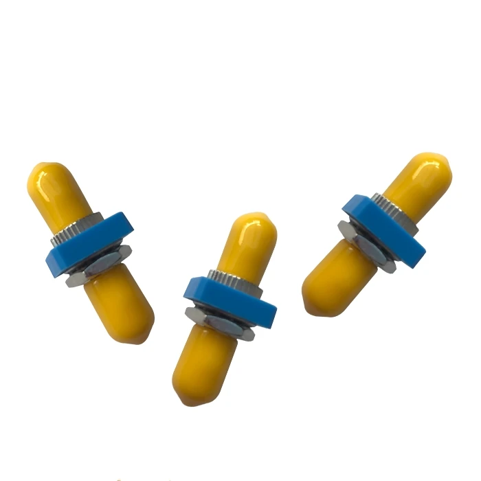 50pcs ST to ST fiber adapter Simplex plastic square Singlemode Multimode UPC APC optical fibre coupler connector ceramic ELINK