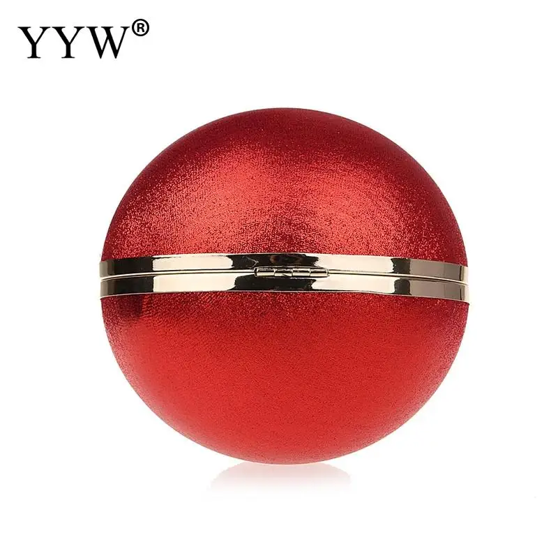 red Круглый клатч для женщин, Золотая вечерняя сумочка, роскошные сумки, женские сумки, дизайнерские Серебряные вечерние сумки, дамская сумка через плечо - Цвет: red