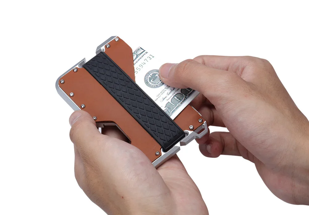 BISI GORO натуральная кожа кредитный держатель для карт металлический RFID алюминиевый карточный ящик винтажный блокирующий мини волшебный бизнес кошелек
