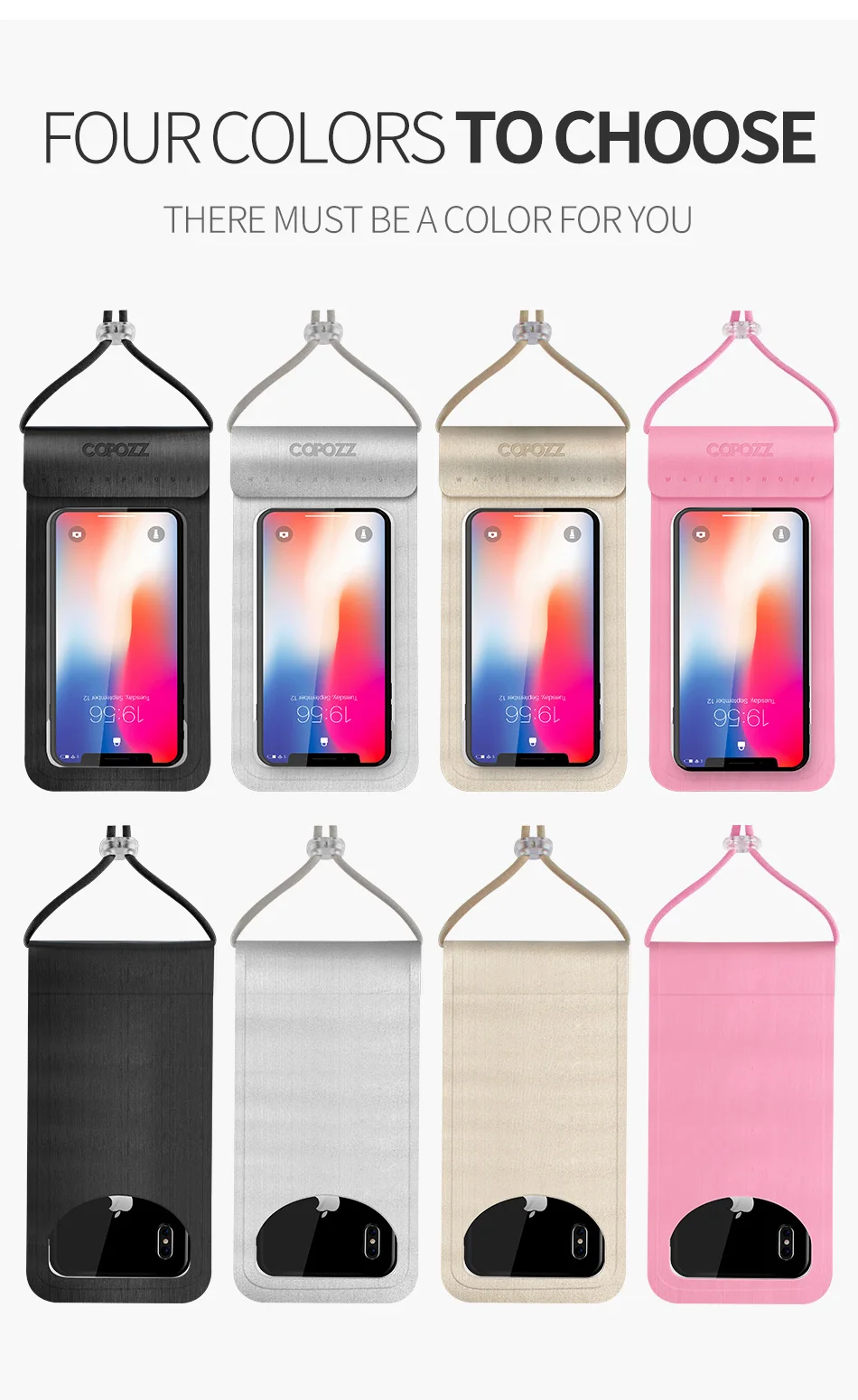 COPOZZ водонепроницаемый чехол для телефона, чехол для сенсорного экрана, сумка для сухого дайвинга, чехол с шейным ремешком для iPhone, Xiaomi, samsung, Meizu