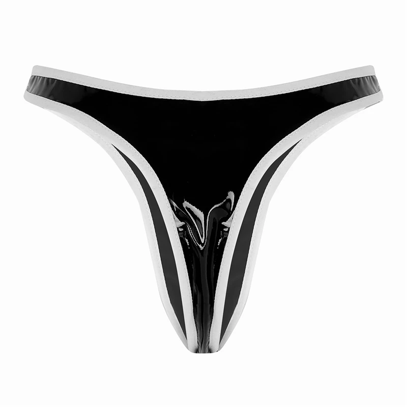 Женские сексуальные трусики из латекса и резины Трусики-бикини с пряжками на