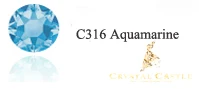 C316 Acquamarine Стразы с цветным замком из кристаллов высшего класса 6А, блестящие стразы для рукоделия, швейные и тканевые Стразы для одежды, стразы для горячей фиксации - Цвет: C316 Acquamarine