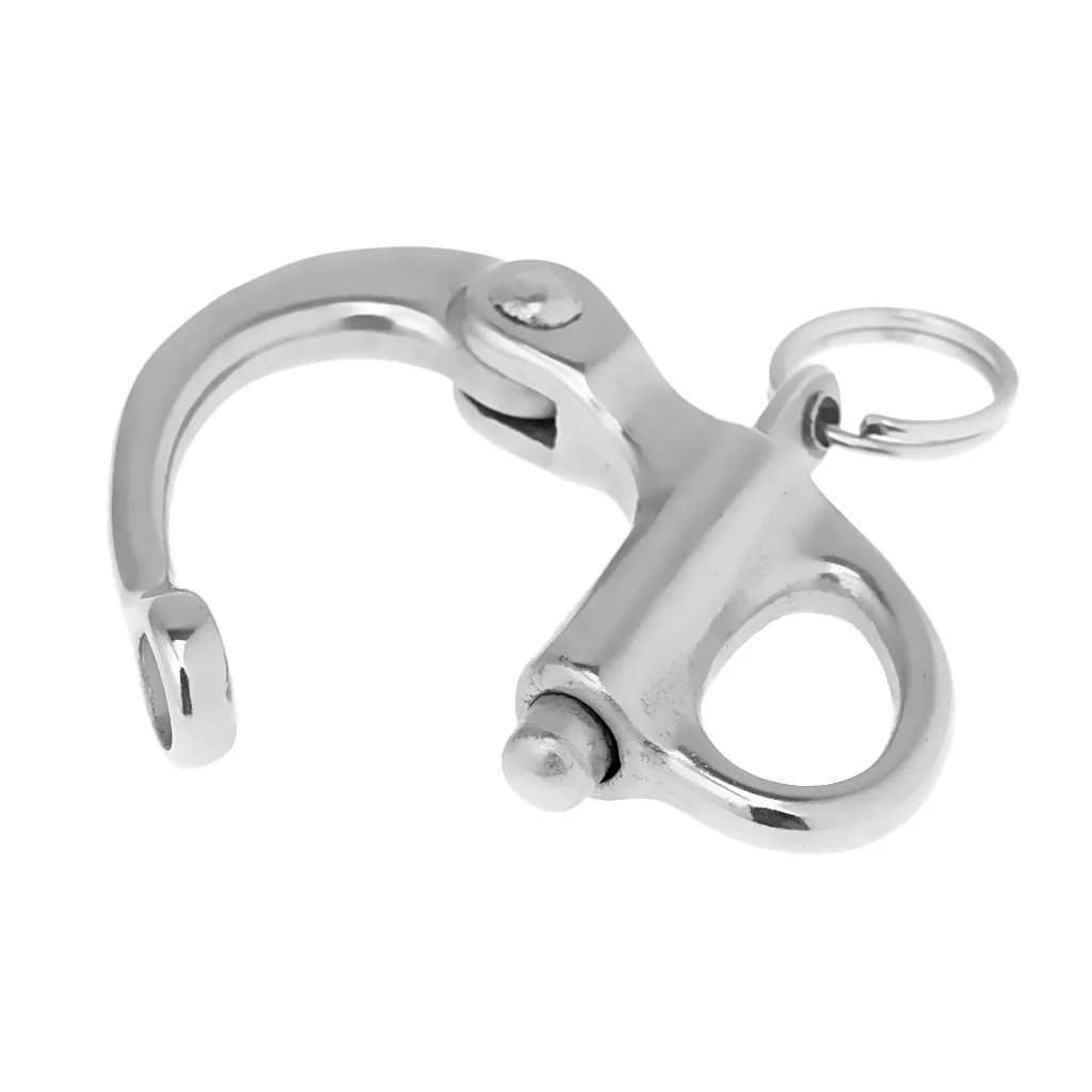 (Pack of 4) 304 Stainless Steel Fixed Bail Snap Shackle For Kayak Boat Yacht 5.2x2.8cm Rafting Sailing Accessory | Автомобили и