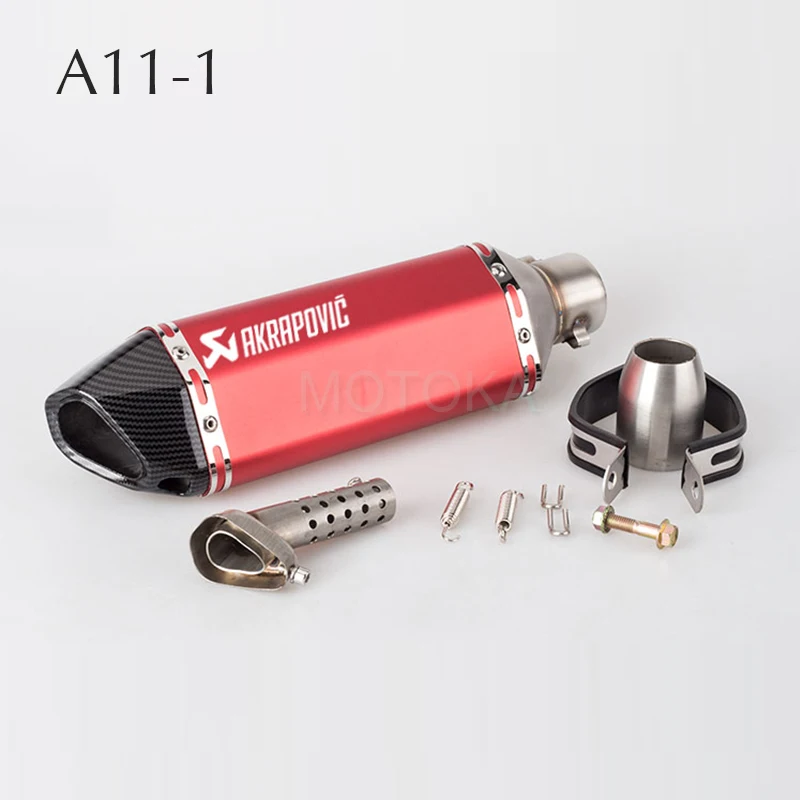 Left/Right Universal Motorcycle Akrapovic Exhaust Pipe Scooter Dirt Pit Bike Motocross KTM 51mm Escape Stainless Steel Slip-on