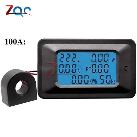 AC 5KW 85 ~ 250V Medidores de tensão digital Indicador Energia de energia Voltímetro de amperímetro AMPS atual Volt Wattmeter Tester Detector