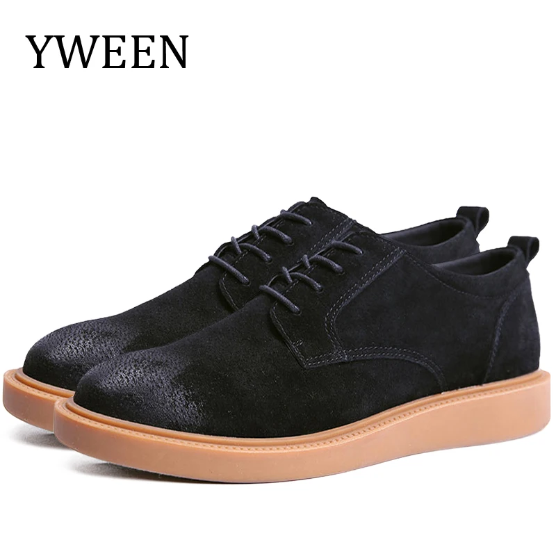 YWEEN New Autumn Casual Shoes Men Hard-Wearing Solid Lace-up Leather Man Fashion Oxford | Обувь