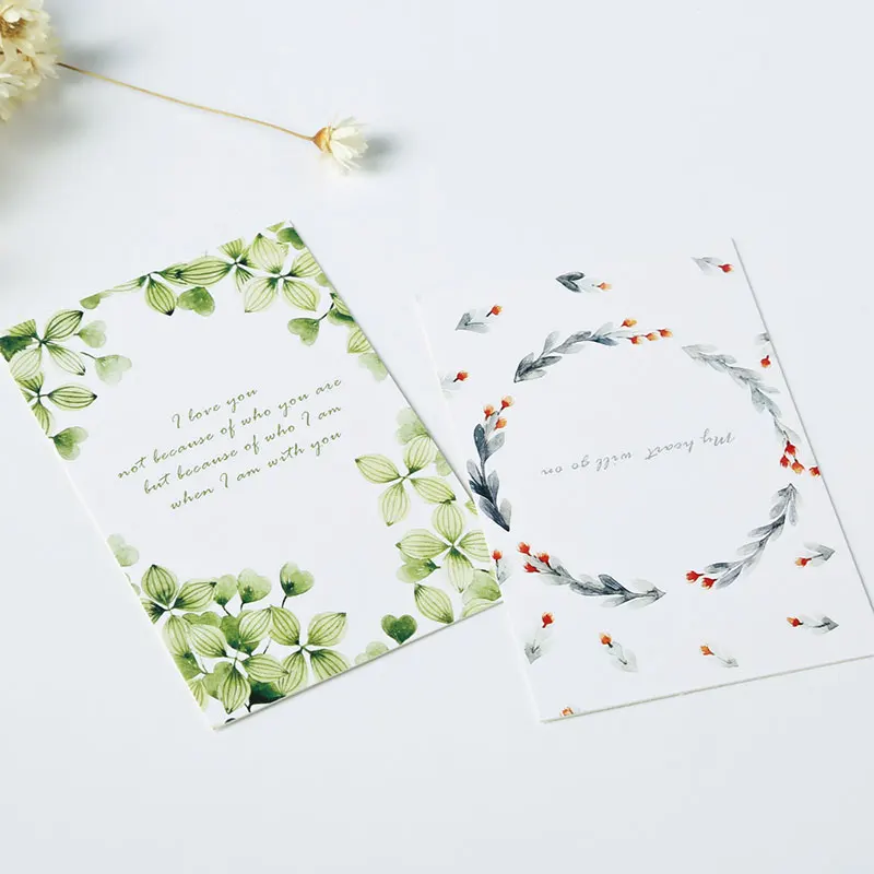 28 шт./кор. элегантные креативные маленькие открытки цветущие цветы универсальная